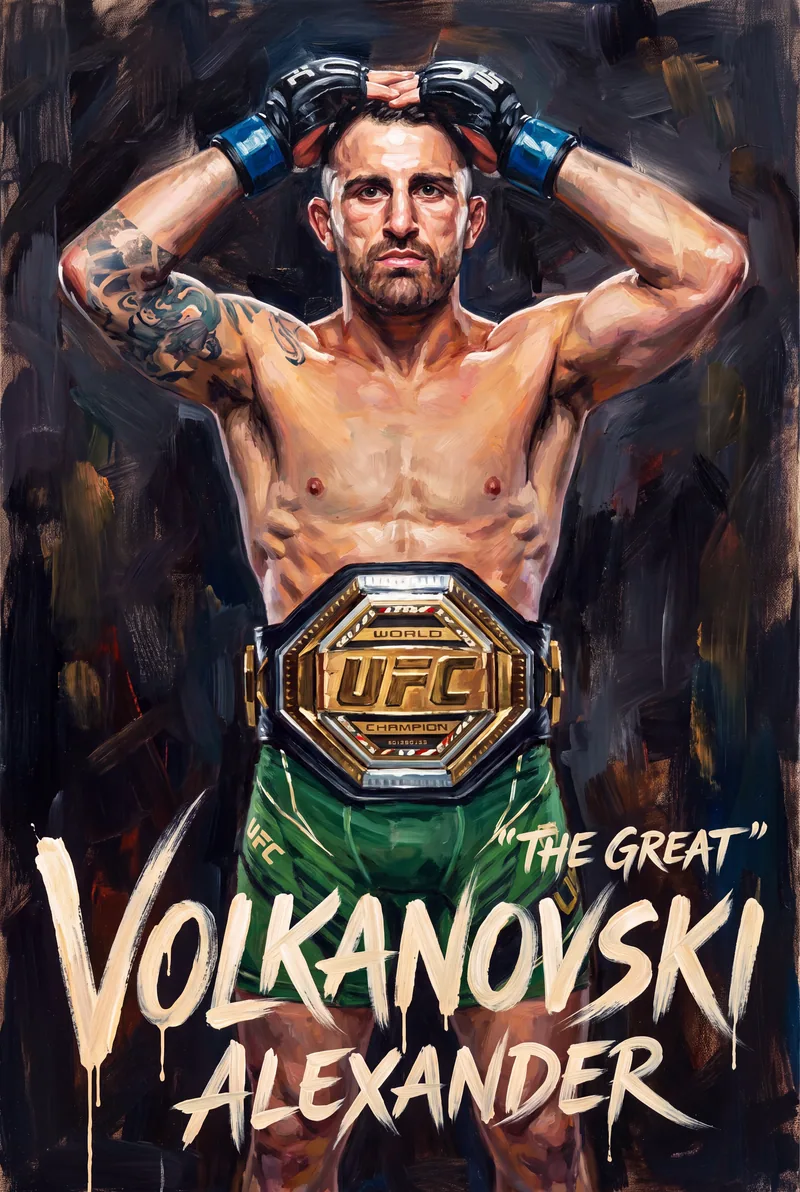Alexander Volkanovski — Painted standing, both gloves up, bleached blond crop