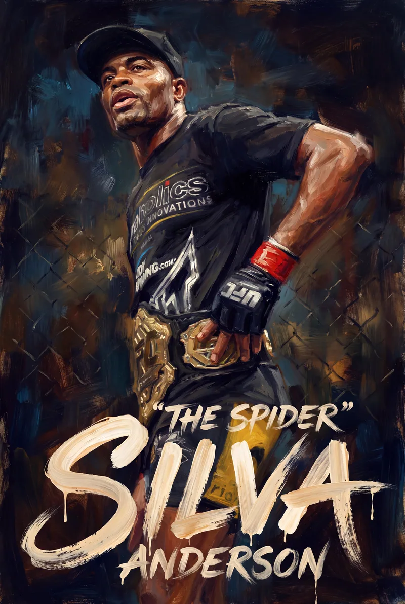 Anderson Silva — Leg up in the Brazilian yellow, the kick on its way