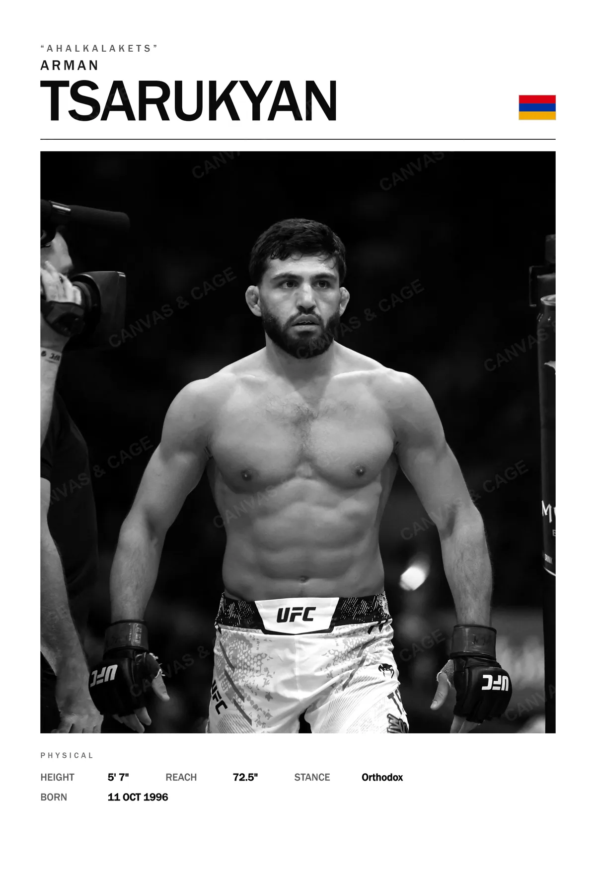 Arman Tsarukyan — Under the arena lights, gloves on, jaw set