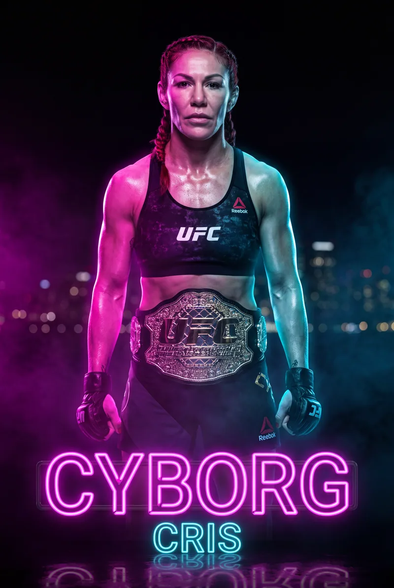 Cris Cyborg — Squared to the camera, hands down, staring straight through it