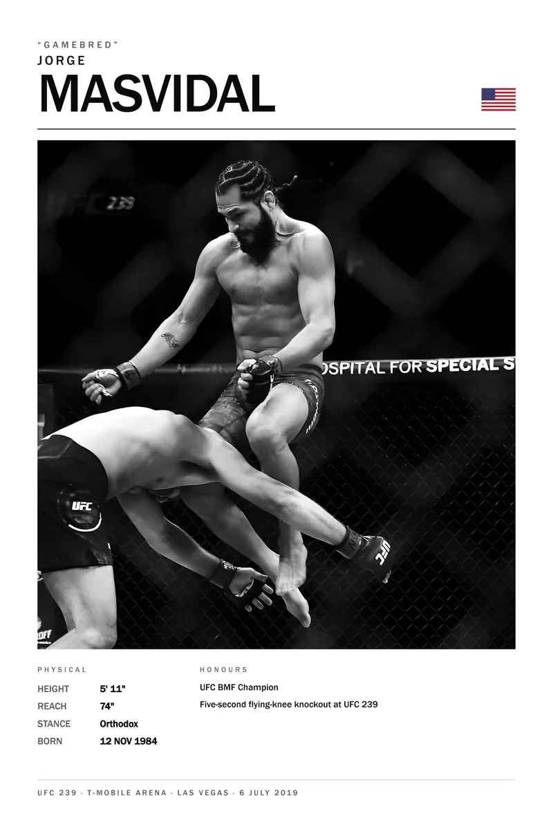 Jorge Masvidal — The flying knee on Askren, five seconds in, UFC 239