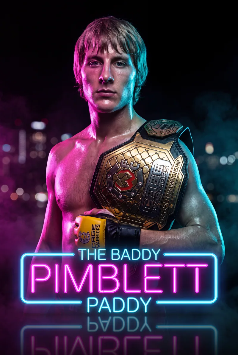 Paddy Pimblett — The front headlock cinched tight under neon