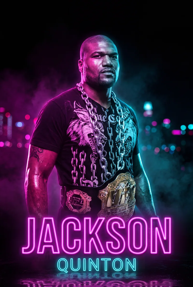 Quinton Jackson — Chains over the wolf shirt, belt at the waist